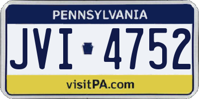 PA license plate JVI4752