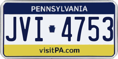 PA license plate JVI4753