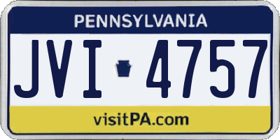 PA license plate JVI4757