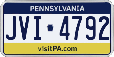 PA license plate JVI4792