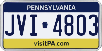 PA license plate JVI4803