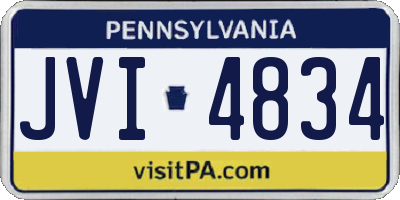 PA license plate JVI4834