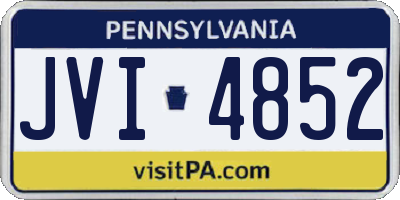 PA license plate JVI4852