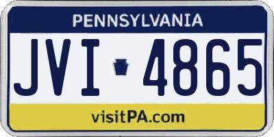 PA license plate JVI4865