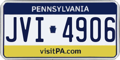 PA license plate JVI4906