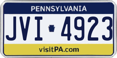 PA license plate JVI4923