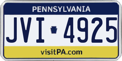 PA license plate JVI4925