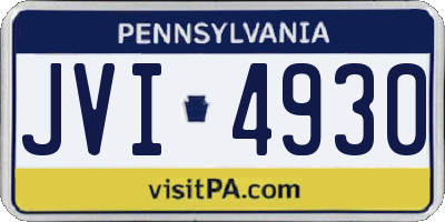 PA license plate JVI4930