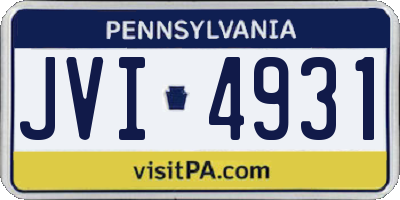 PA license plate JVI4931