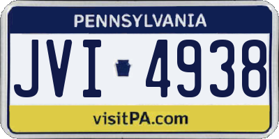 PA license plate JVI4938