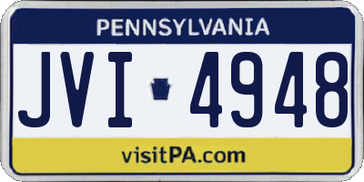 PA license plate JVI4948