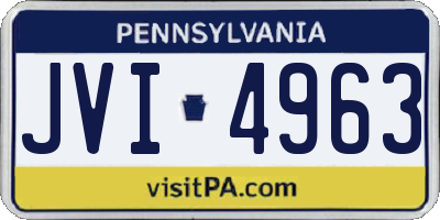 PA license plate JVI4963