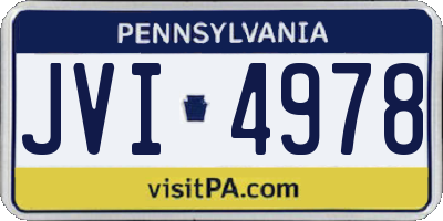 PA license plate JVI4978