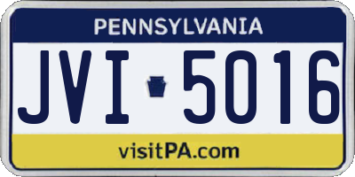 PA license plate JVI5016