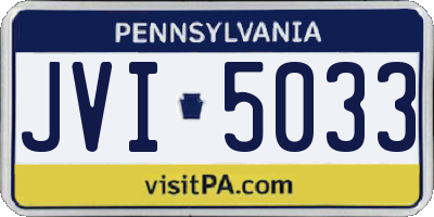 PA license plate JVI5033