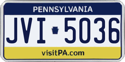 PA license plate JVI5036