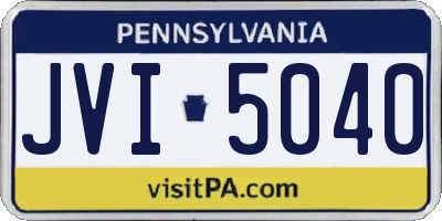 PA license plate JVI5040