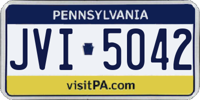 PA license plate JVI5042
