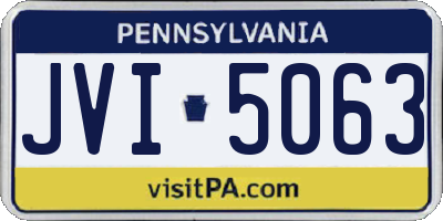 PA license plate JVI5063