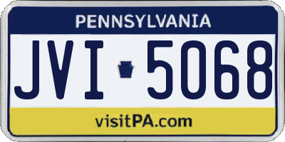 PA license plate JVI5068
