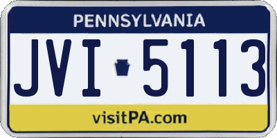 PA license plate JVI5113