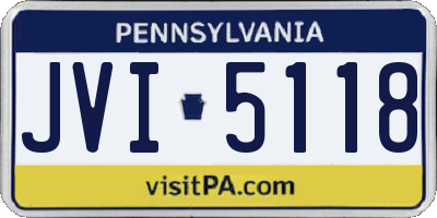 PA license plate JVI5118