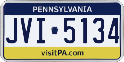 PA license plate JVI5134
