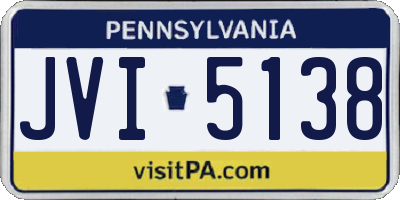 PA license plate JVI5138