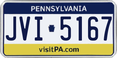PA license plate JVI5167