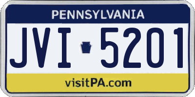 PA license plate JVI5201