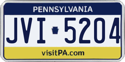 PA license plate JVI5204
