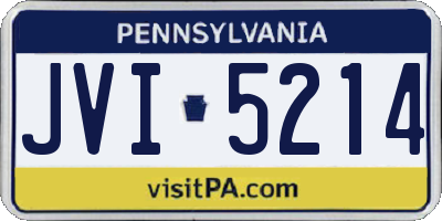 PA license plate JVI5214