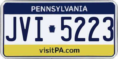 PA license plate JVI5223