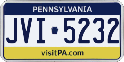 PA license plate JVI5232