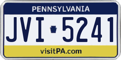 PA license plate JVI5241