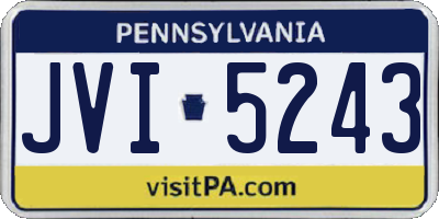 PA license plate JVI5243