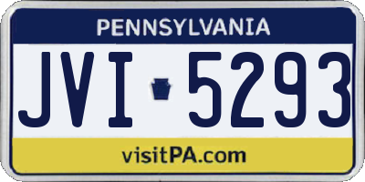 PA license plate JVI5293
