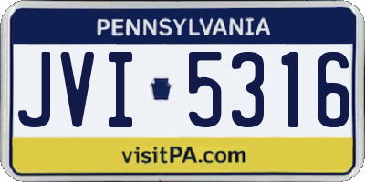 PA license plate JVI5316