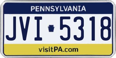 PA license plate JVI5318