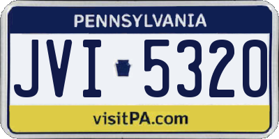 PA license plate JVI5320