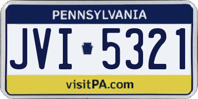 PA license plate JVI5321