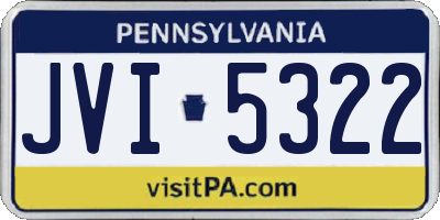 PA license plate JVI5322