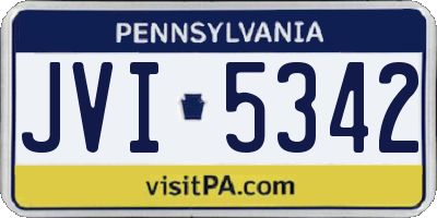 PA license plate JVI5342