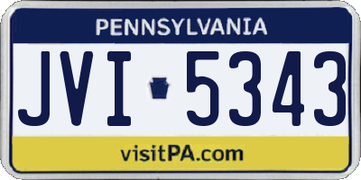 PA license plate JVI5343