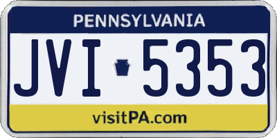 PA license plate JVI5353