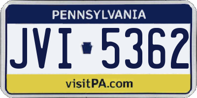PA license plate JVI5362
