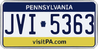PA license plate JVI5363