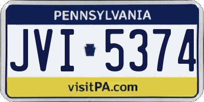 PA license plate JVI5374