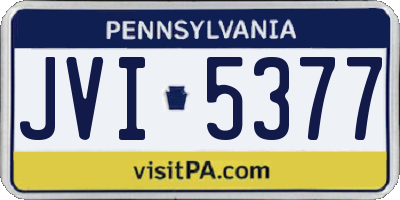PA license plate JVI5377