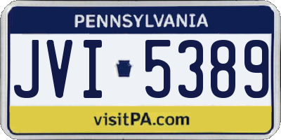 PA license plate JVI5389